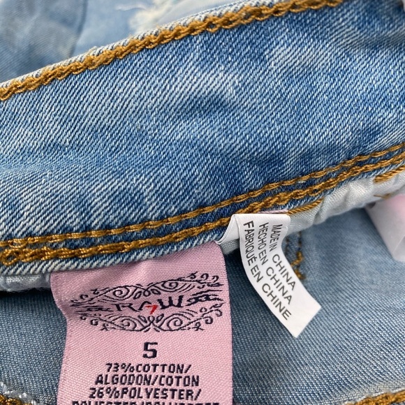 RAW 7 DISTRESSED DENIM SHORTS SIZE 5 - Picture 3 of 3